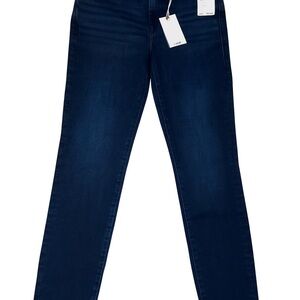 NWT Good American Dark Blue Skinny Jeans w GOLD button size 4/27